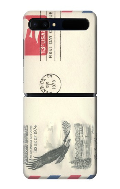 W3551 Vintage Airmail Envelope Art Hülle Schutzhülle Taschen Flip für Samsung Galaxy Z Flip 5G