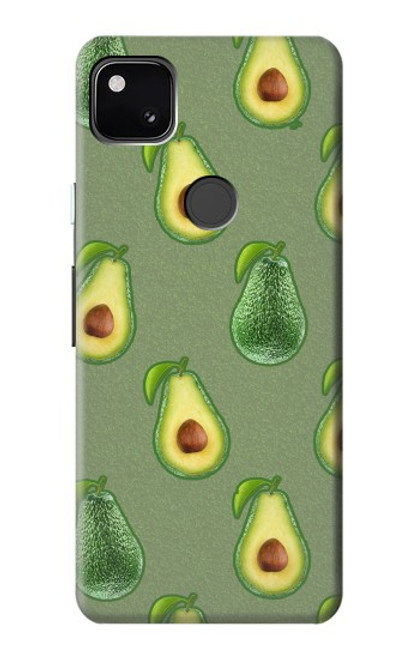 W3285 Avocado Fruit Pattern Hülle Schutzhülle Taschen und Leder Flip für Google Pixel 4a