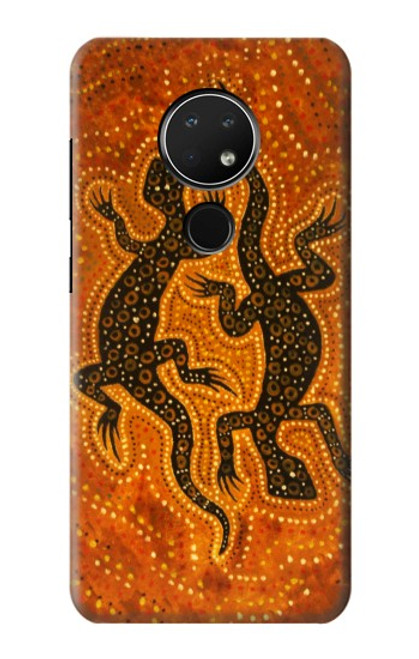 W2901 Lizard Aboriginal Art Hülle Schutzhülle Taschen und Leder Flip für Nokia 6.2