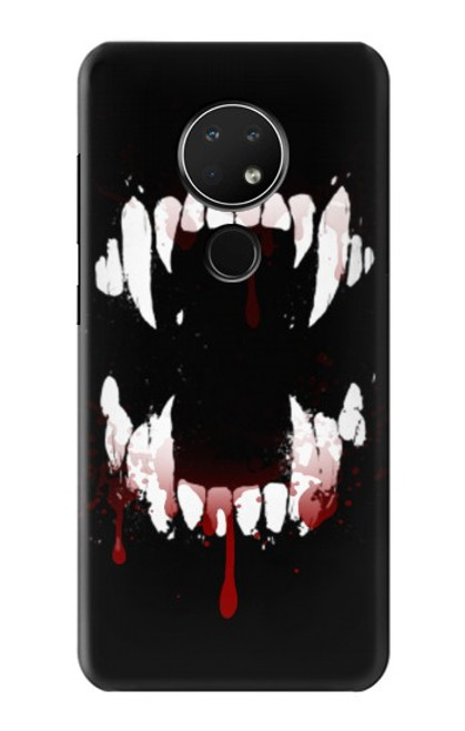 W3527 Vampire Teeth Bloodstain Hülle Schutzhülle Taschen und Leder Flip für Nokia 6.2