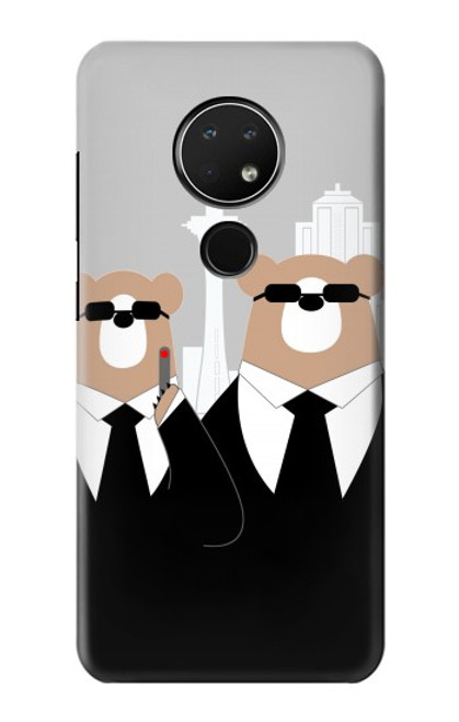 W3557 Bear in Black Suit Hülle Schutzhülle Taschen und Leder Flip für Nokia 6.2