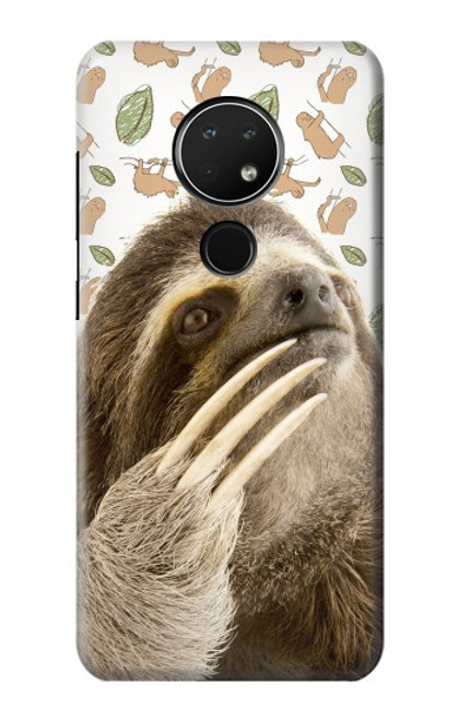 W3559 Sloth Pattern Hülle Schutzhülle Taschen und Leder Flip für Nokia 6.2