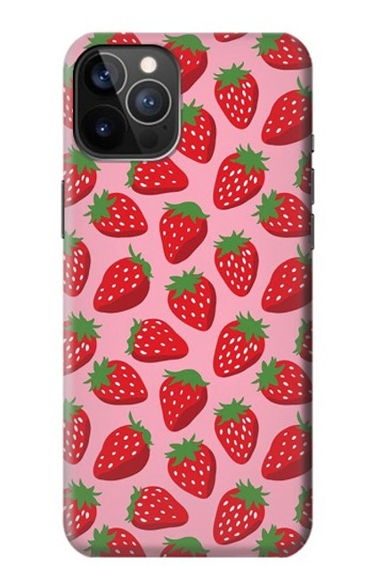 W3719 Strawberry Pattern Hülle Schutzhülle Taschen und Leder Flip für iPhone 12, iPhone 12 Pro