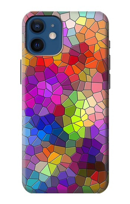 W3677 Colorful Brick Mosaics Hülle Schutzhülle Taschen und Leder Flip für iPhone 12 mini