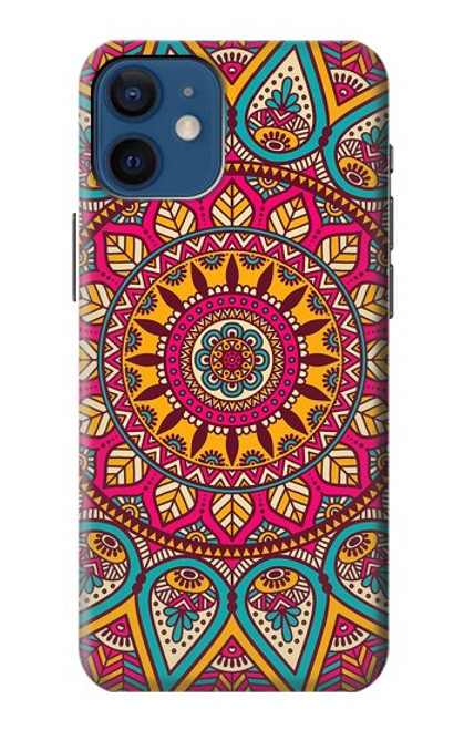 W3694 Hippie Art Pattern Hülle Schutzhülle Taschen und Leder Flip für iPhone 12 mini