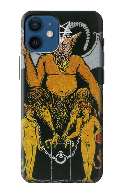 W3740 Tarot Card The Devil Hülle Schutzhülle Taschen und Leder Flip für iPhone 12 mini