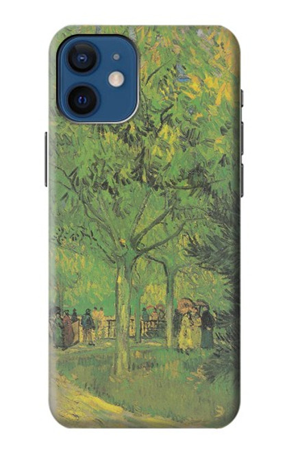 W3748 Van Gogh A Lane in a Public Garden Hülle Schutzhülle Taschen und Leder Flip für iPhone 12 mini