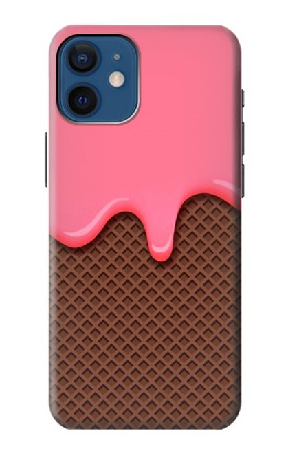 W3754 Strawberry Ice Cream Cone Hülle Schutzhülle Taschen und Leder Flip für iPhone 12 mini