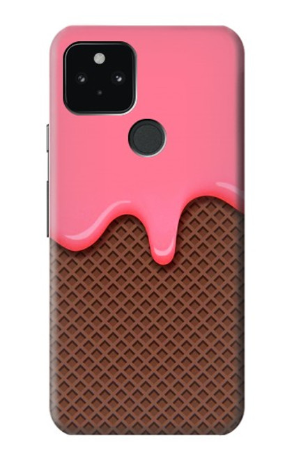 W3754 Strawberry Ice Cream Cone Hülle Schutzhülle Taschen und Leder Flip für Google Pixel 5