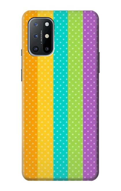 W3678 Colorful Rainbow Vertical Hülle Schutzhülle Taschen und Leder Flip für OnePlus 8T