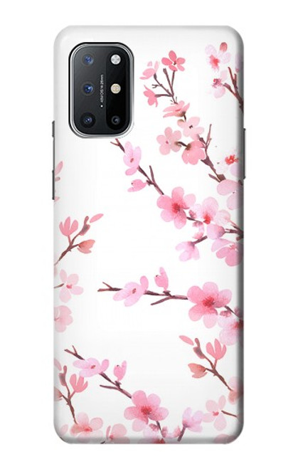 W3707 Pink Cherry Blossom Spring Flower Hülle Schutzhülle Taschen und Leder Flip für OnePlus 8T