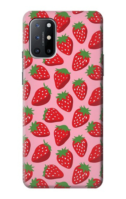 W3719 Strawberry Pattern Hülle Schutzhülle Taschen und Leder Flip für OnePlus 8T