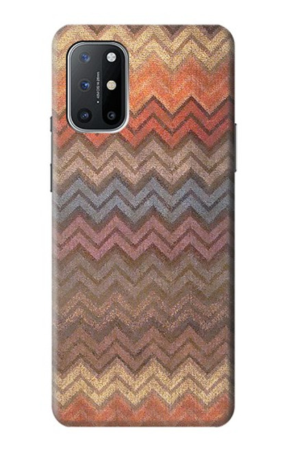 W3752 Zigzag Fabric Pattern Graphic Printed Hülle Schutzhülle Taschen und Leder Flip für OnePlus 8T