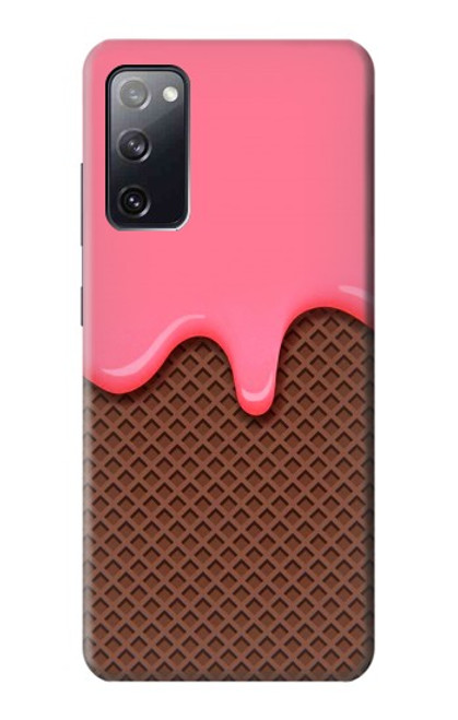 W3754 Strawberry Ice Cream Cone Hülle Schutzhülle Taschen und Leder Flip für Samsung Galaxy S20 FE