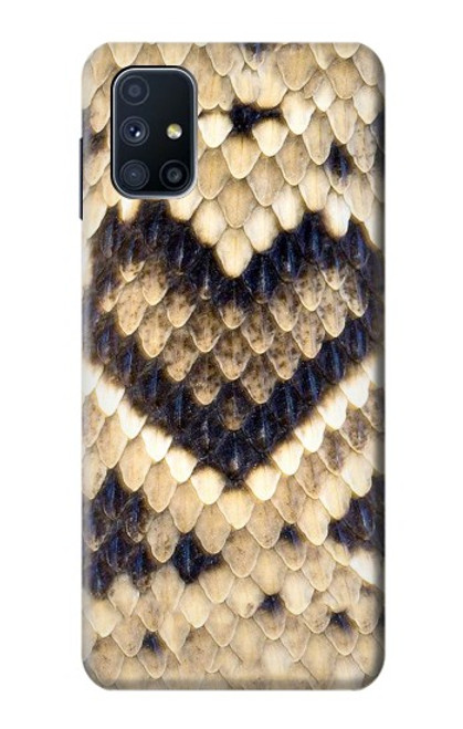 W3417 Diamond Rattle Snake Graphic Print Hülle Schutzhülle Taschen und Leder Flip für Samsung Galaxy M51