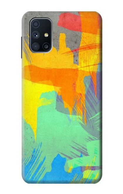 W3423 Brush Stroke Hülle Schutzhülle Taschen und Leder Flip für Samsung Galaxy M51