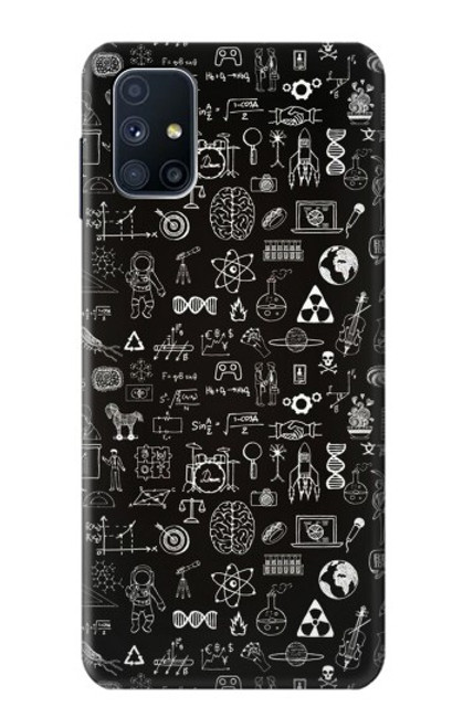 W3426 Blackboard Science Hülle Schutzhülle Taschen und Leder Flip für Samsung Galaxy M51
