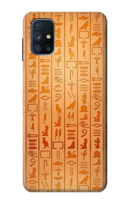 W3440 Egyptian Hieroglyphs Hülle Schutzhülle Taschen und Leder Flip für Samsung Galaxy M51