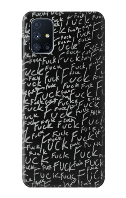 W3478 Funny Words Blackboard Hülle Schutzhülle Taschen und Leder Flip für Samsung Galaxy M51