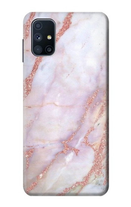 W3482 Soft Pink Marble Graphic Print Hülle Schutzhülle Taschen und Leder Flip für Samsung Galaxy M51