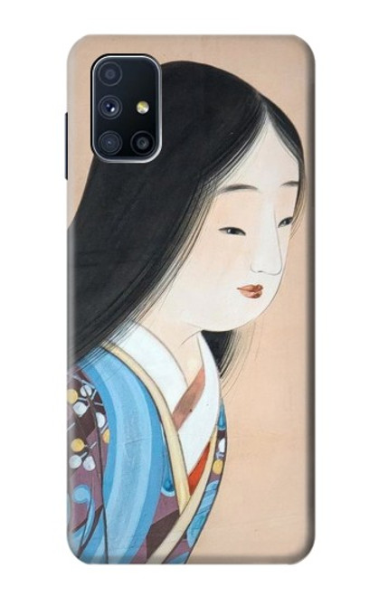 W3483 Japan Beauty Kimono Hülle Schutzhülle Taschen und Leder Flip für Samsung Galaxy M51