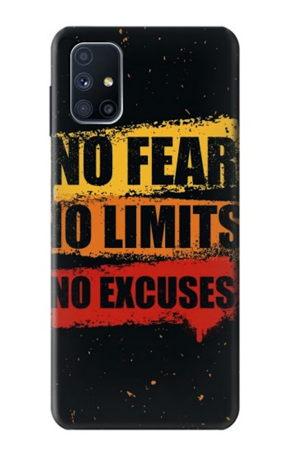 W3492 No Fear Limits Excuses Hülle Schutzhülle Taschen und Leder Flip für Samsung Galaxy M51