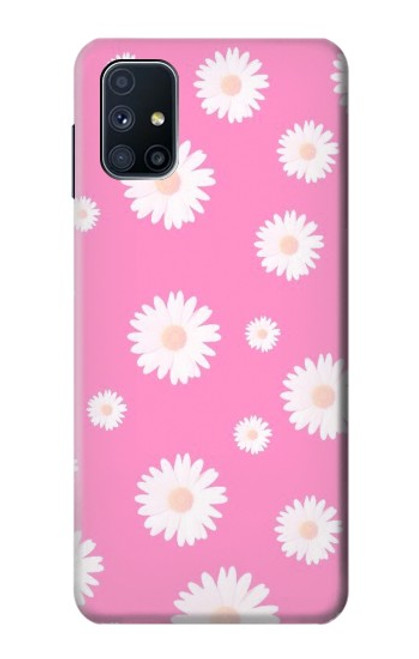 W3500 Pink Floral Pattern Hülle Schutzhülle Taschen und Leder Flip für Samsung Galaxy M51