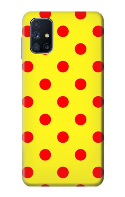 W3526 Red Spot Polka Dot Hülle Schutzhülle Taschen und Leder Flip für Samsung Galaxy M51