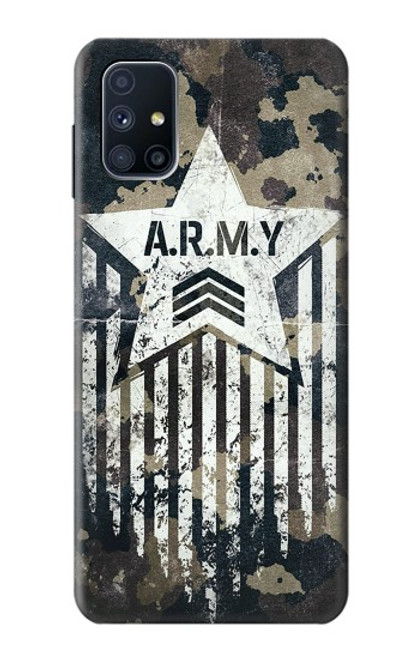 W3666 Army Camo Camouflage Hülle Schutzhülle Taschen und Leder Flip für Samsung Galaxy M51