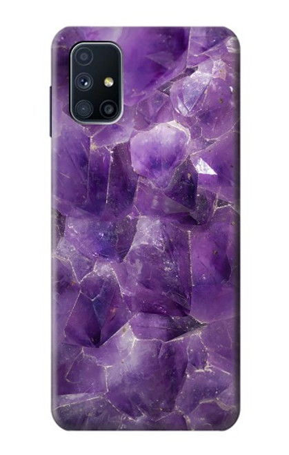 W3713 Purple Quartz Amethyst Graphic Printed Hülle Schutzhülle Taschen und Leder Flip für Samsung Galaxy M51