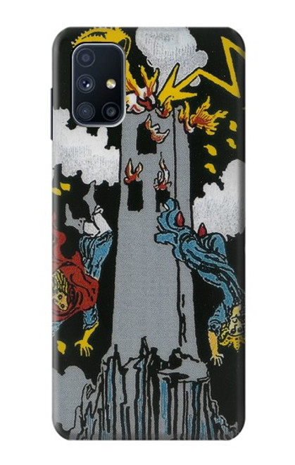 W3745 Tarot Card The Tower Hülle Schutzhülle Taschen und Leder Flip für Samsung Galaxy M51