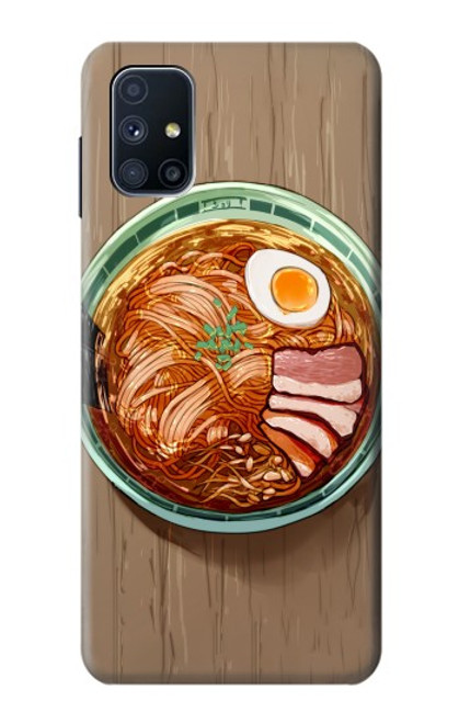 W3756 Ramen Noodles Hülle Schutzhülle Taschen und Leder Flip für Samsung Galaxy M51