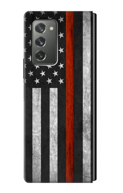 W3472 Firefighter Thin Red Line Flag Hülle Schutzhülle Taschen Flip für Samsung Galaxy Z Fold2 5G