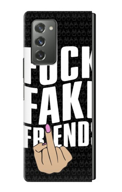 W3598 Middle Finger Fuck Fake Friend Hülle Schutzhülle Taschen Flip für Samsung Galaxy Z Fold2 5G