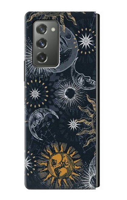 W3702 Moon and Sun Hülle Schutzhülle Taschen Flip für Samsung Galaxy Z Fold2 5G