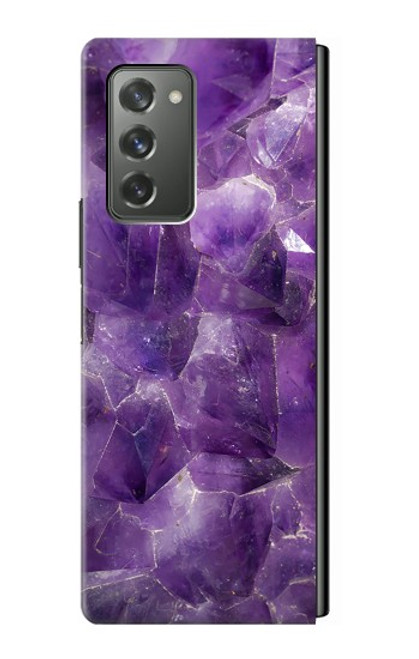 W3713 Purple Quartz Amethyst Graphic Printed Hülle Schutzhülle Taschen Flip für Samsung Galaxy Z Fold2 5G