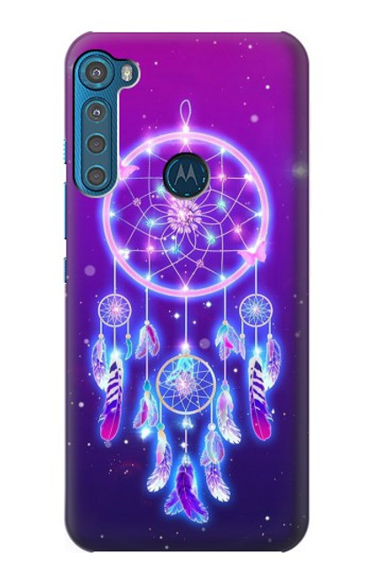 W3484 Cute Galaxy Dream Catcher Hülle Schutzhülle Taschen und Leder Flip für Motorola One Fusion+