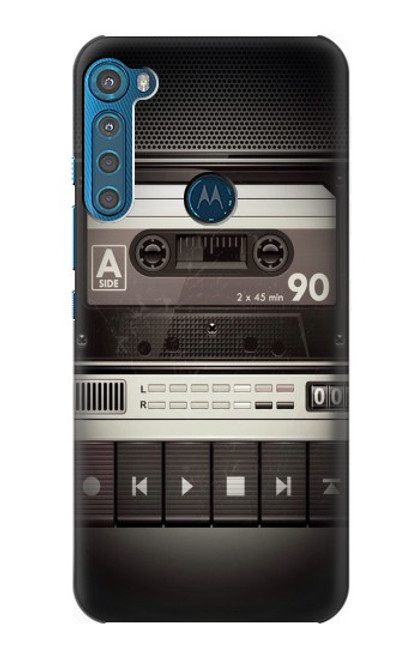 W3501 Vintage Cassette Player Hülle Schutzhülle Taschen und Leder Flip für Motorola One Fusion+