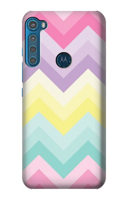 W3514 Rainbow Zigzag Hülle Schutzhülle Taschen und Leder Flip für Motorola One Fusion+