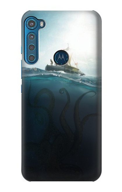W3540 Giant Octopus Hülle Schutzhülle Taschen und Leder Flip für Motorola One Fusion+