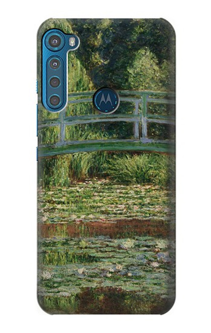 W3674 Claude Monet Footbridge and Water Lily Pool Hülle Schutzhülle Taschen und Leder Flip für Motorola One Fusion+