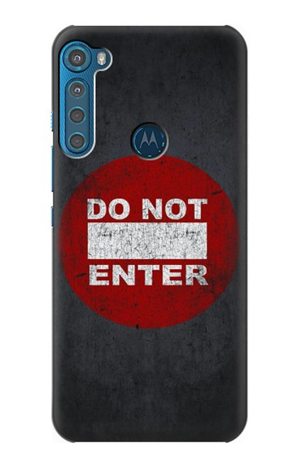 W3683 Do Not Enter Hülle Schutzhülle Taschen und Leder Flip für Motorola One Fusion+