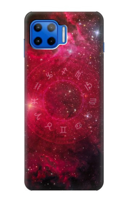 W3368 Zodiac Red Galaxy Hülle Schutzhülle Taschen und Leder Flip für Motorola Moto G 5G Plus