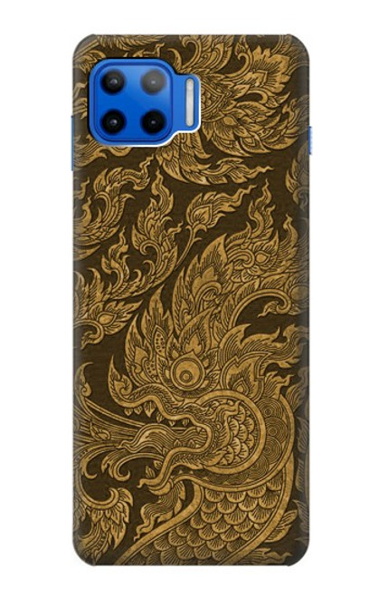 W3382 Thai Art Naga Hülle Schutzhülle Taschen und Leder Flip für Motorola Moto G 5G Plus