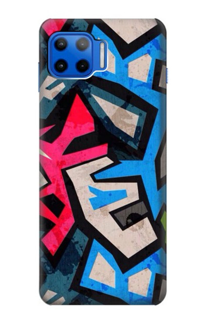 W3445 Graffiti Street Art Hülle Schutzhülle Taschen und Leder Flip für Motorola Moto G 5G Plus