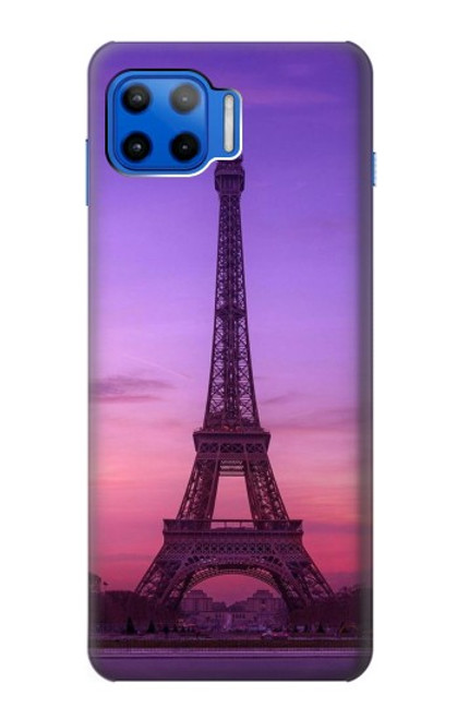 W3447 Eiffel Paris Sunset Hülle Schutzhülle Taschen und Leder Flip für Motorola Moto G 5G Plus