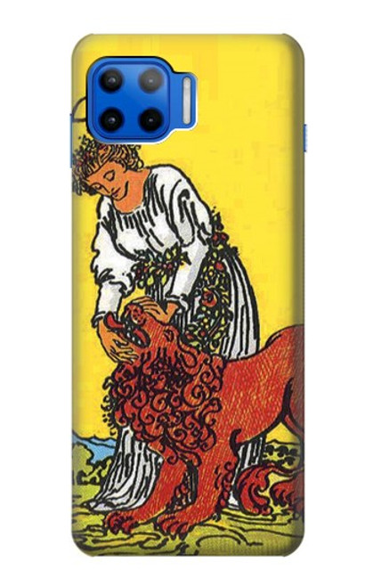 W3458 Strength Tarot Card Hülle Schutzhülle Taschen und Leder Flip für Motorola Moto G 5G Plus