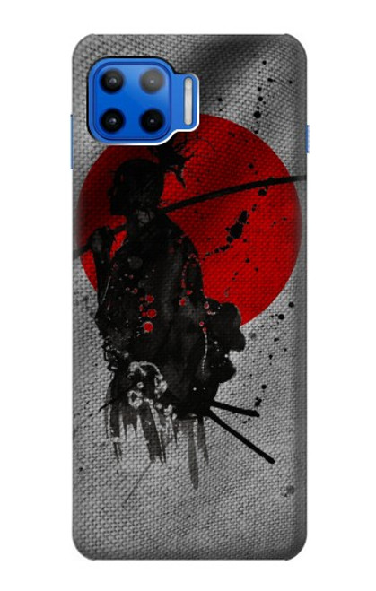 W3517 Japan Flag Samurai Hülle Schutzhülle Taschen und Leder Flip für Motorola Moto G 5G Plus