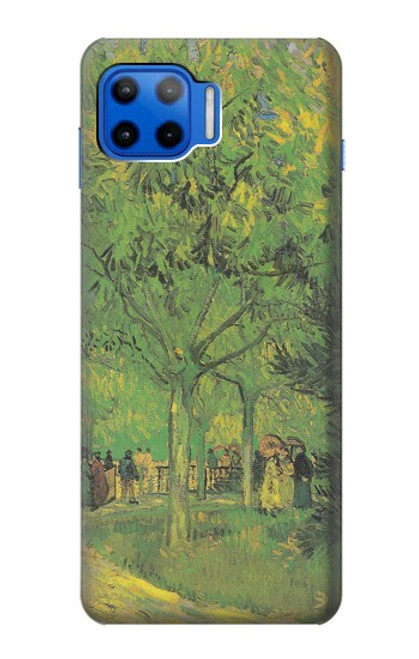 W3748 Van Gogh A Lane in a Public Garden Hülle Schutzhülle Taschen und Leder Flip für Motorola Moto G 5G Plus