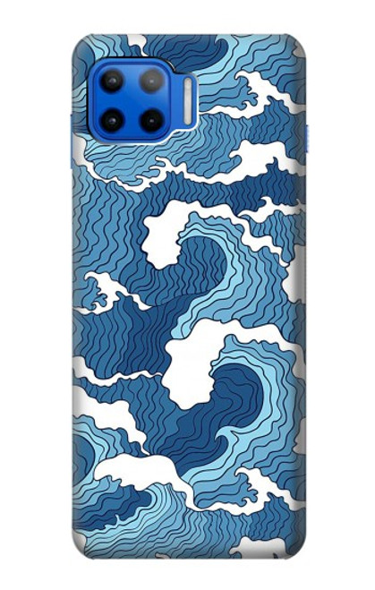 W3751 Wave Pattern Hülle Schutzhülle Taschen und Leder Flip für Motorola Moto G 5G Plus